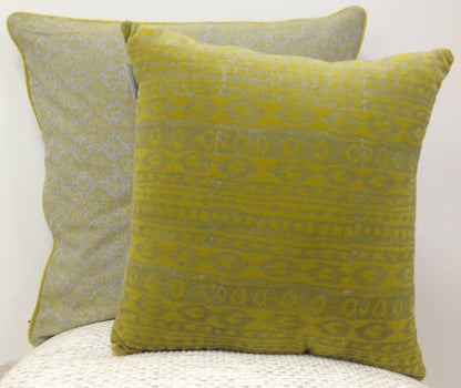 Azuk Mustard Yellow & Grey Cushion Cover